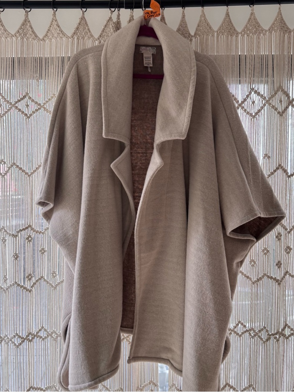 Free People Taupe Cozy Cape